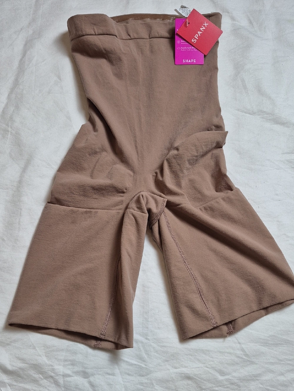 SPANX Taupe High-Waist Sculpting Shorts